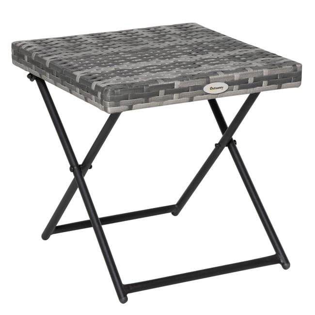 Outsunny Grey Rattan Foldable Square Coffee Table product image