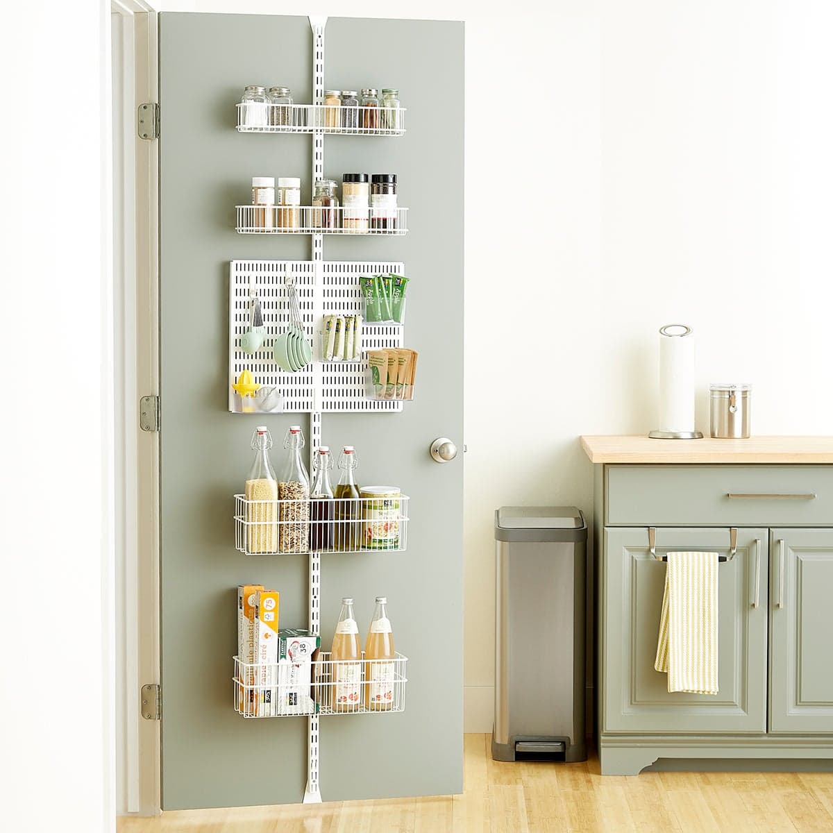 Elfa Utility White Wire Kitchen Over the Door Rack product image